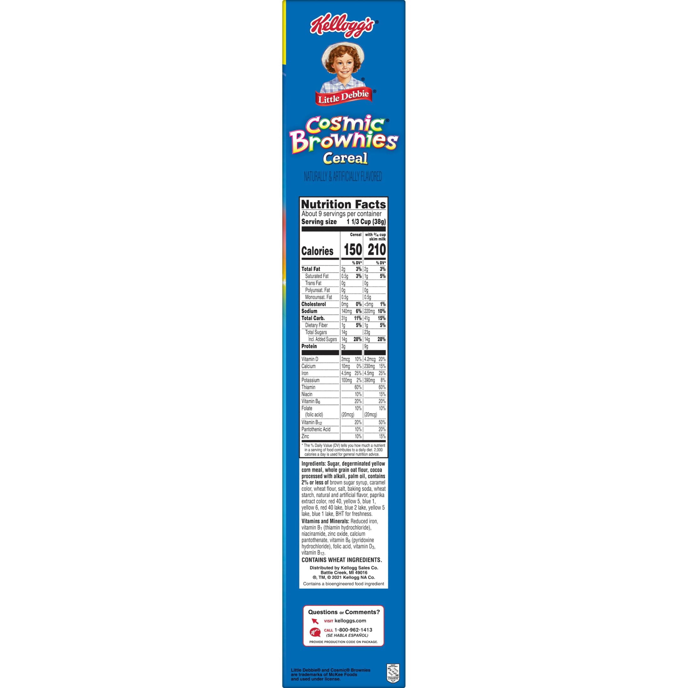 Kellogg's Little Debbie Cosmic Brownies Cold Breakfast Cereal, Family Size, 13.2 oz Box