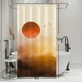 thumbnail image 2 of Sunset Sunrise Bathroom Curtain Decor with Hooks Watercolour Forest Birds Mountains Scenery Landscape Bathroom Shower Curtain Set 36x72 Inches Decorative Bathroom Shower Decor Accessory Set, 2 of 6
