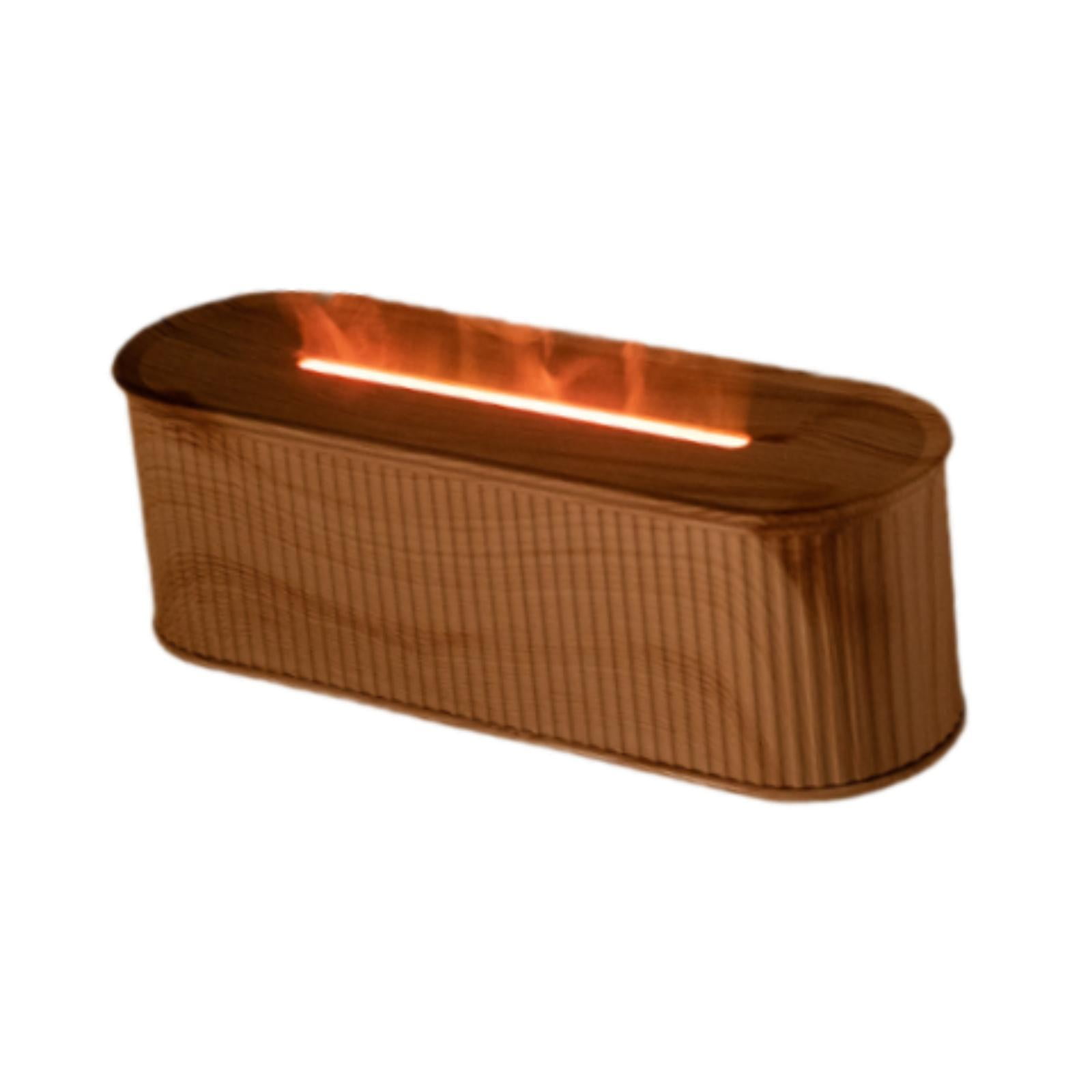 TISHITA 7 Colours Flame Essential Oil Humidifier Timing Function Portable for Bedroom Stylish Multifunctional Brown