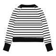 thumbnail image 5 of JTSRKL Cute Kids Girls Striped T-Shirts Spring Fashion Long Sleeve Casual Half Zip up Stand Collar Pullover Tops Loose Lightweight Comfy Workout Tees Sweatshirt with Pockets Black 13-14 Years, 5 of 5