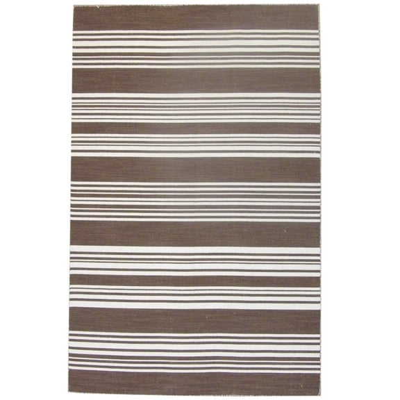 Wahi Rugs Hand Knotted Coastal Flat-Weave Indoor Outdoor Beach 5'0"x8'0" -W807