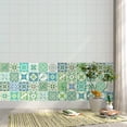 thumbnail image 3 of Walplus Peel and Stick Backsplash Turkish Green Mosaic Wall Tile Decals 48 Pcs 4" x 4", 3 of 8