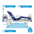 thumbnail image 3 of Cama Hospitalaria Manual Hermed CH-01 Incluye Colchón Y Mesa De Lujo, 3 of 7