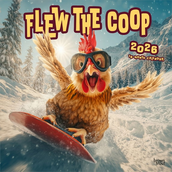 Flew the Coop | 2026 12x24" (Hanging) Square Wall Calendar | Plastic-Free
