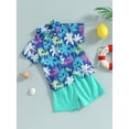 thumbnail image 3 of Bagilaanoe 2pcs Toddler Baby Boys Short Pants Set Print Short Sleeve Shirt Tops + Shorts 6M 12M 18M 24M 3T 4T Kids Casual Summer Outfits, 3 of 8