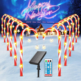 thumbnail image 1 of EASTIN Outdoor Christmas Decorations  12 Pack Solar Christmas Candy Cane Lights with Wireless Remote Control & Bigger Solar Panel  9 Modes Bright  Night Solar Christmas Yard Pathway Decor, 1 of 7