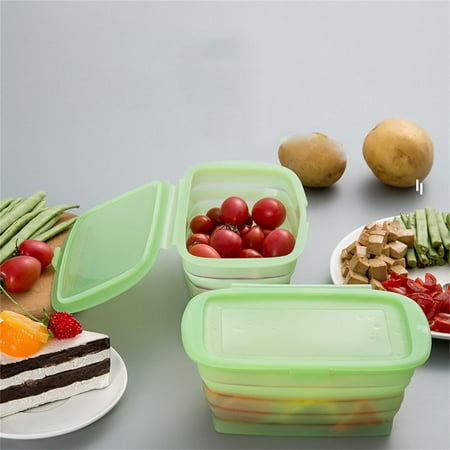 

Clearance MNBFYX Refrigerator Organizer Bins Silicone Fridge Storage Container with Lids Reusable Food Storage Bins Leakproof Meal Prep Storage for Drinks Fruits Vegetable Cereals
