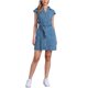 thumbnail image 2 of Vestido de mezclilla casual para mujer INSPIRE CHIC con cinturón, botones y escote en V, vestido de camisa de mezclilla XL azul claro, 2 of 6