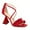Red, variant on XYD Women Open Toe Ruffled Sandals with Back Zipper Cross Strap Crystal Flared High Heels Elegant Prom Bridal Shoes Size 7 Pink
