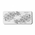 thumbnail image 1 of Zodiac Computer Mouse Pad, Floral Images Pisces Sign Fish House of the Water Element Sensitivity Planet Sign, Rectangle Non-Slip Rubber Mousepad X-Large, 35" x 15", Black White, by Ambesonne, 1 of 2