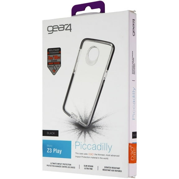 Gear4 Piccadilly Series Hard Case for Motorola Moto Z3 Play - Clear/Black