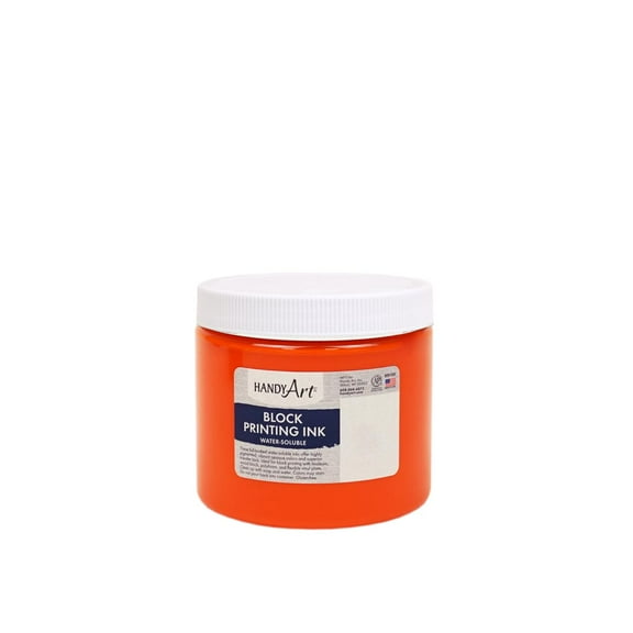 Handy Art Block Printing Ink 16 oz. Orange