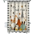 thumbnail image 2 of Fall Shower Curtain Pumpkin Leaf Branch Shower Curtains for Bathroom Decor Pink Stripes Bath Curtains Sets with Hooks for Autumn Thanksgiving Seasonal Decor Fabric Waterproof Small Stall 36" X 72", 2 of 6