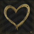 thumbnail image 2 of h.artworks 20x20 White Modern Wood Framed Museum Art Print Titled - Chevron Sentiments Gold Heart Trio II, 2 of 4