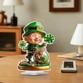 thumbnail image 5 of Irish Festival Decor, Green Four-Leaf Clover Acrylic Statue, Easter Decorations, Flat Tabletop Ornament, Clover Decor for Home, Living Room, Office, Desk & St. Patrick's Day Decoration, E, 5 of 9