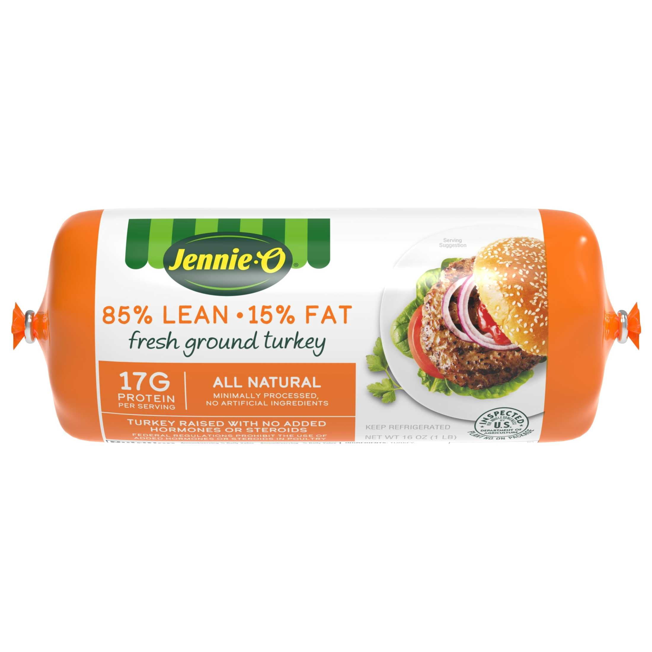 JENNIE-O Ground Turkey All Natural, 85/15%, Roll, 1 Pound, 17 Grams of Protein per Serving
