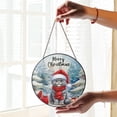 thumbnail image 2 of Merry Christmas Scottish Fold Enjoys Catmas Winter Xmas Holiday Stained Glass Suncatcher Cat Lover Kitten Owner Gifts Window Hanging Sign Decor - 02022, 2 of 5