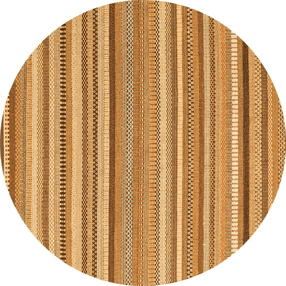 Ahgly Company Indoor Round Abstract Orange Contemporary Area Rugs, 5' Round