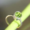 thumbnail image 4 of HeartsAndYou 2ct Natural Oval Peridot & Diamond Ring Halo Solitaire 100% 14k SOLID White Gold, 4 of 9