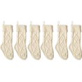 thumbnail image 4 of Pack 6,14" Unique Ivory White Knit Christmas Stockings,Style2, 4 of 4