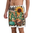 thumbnail image 2 of Wukai Happy Fall Y'All Print Beach Trunks with Compression Liner Swimsuit Quick Dry Beach Sports Shorts with Pocket-XX-Large, 2 of 6