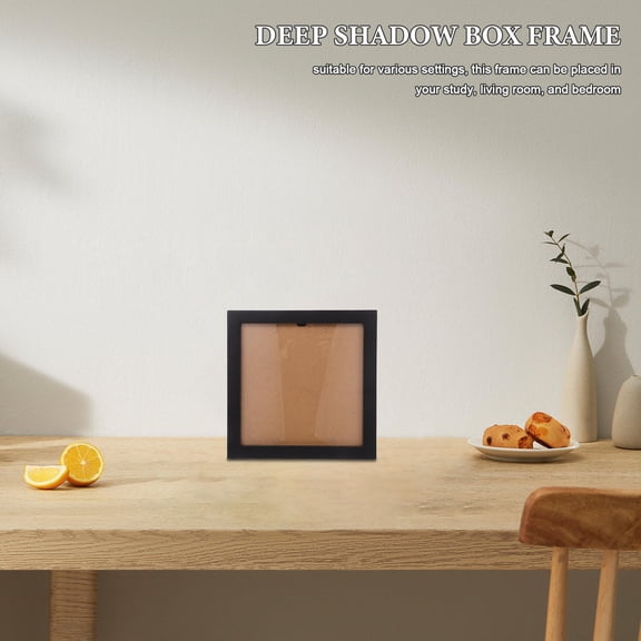 Tineasur Elegant Black Deep Shadow Box Frame for Cd Display with Wall Mount and Minimalist Design