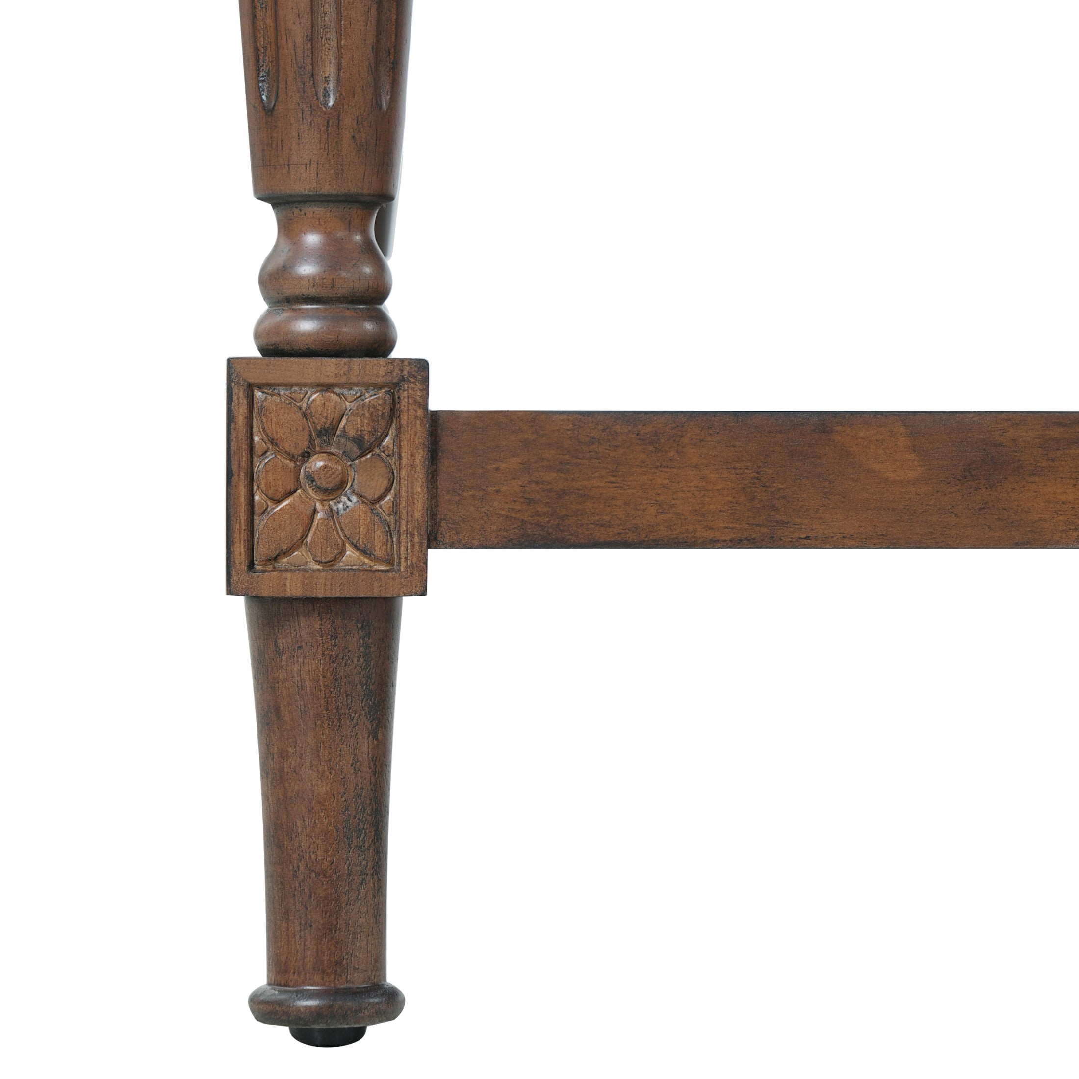 Christopher Knight Home Vintage 3-Tier Wood Console Table, 59" Farmhouse Open Storage Sofa Table, Walnut
