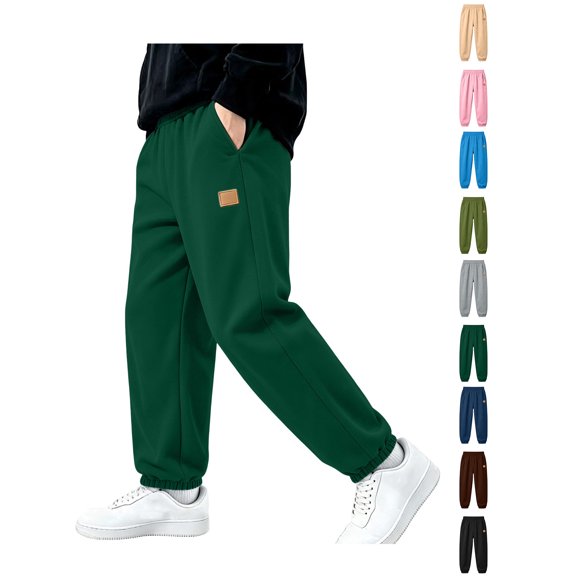Girls Sweatpants Zaewscy Kids Comfortable Solid Color For Boys And Girls Casual Running Sports Pants Sweatpants Green 7 Years