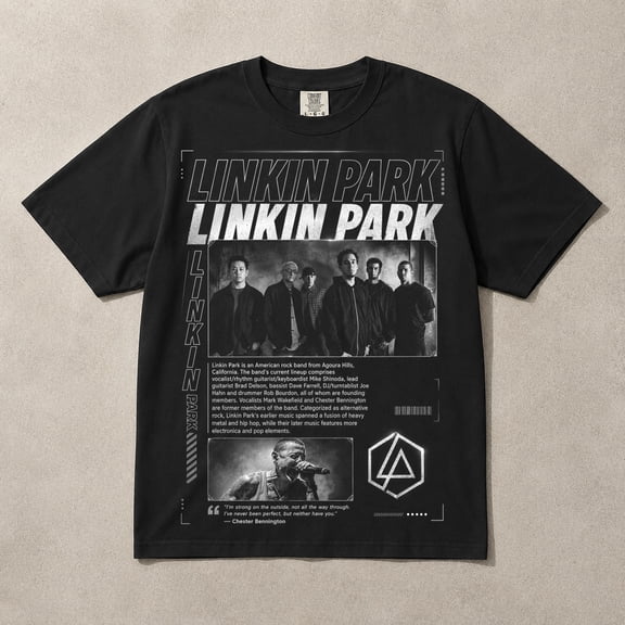 Retro Linkin P@rk Bootleg Style Graphic T-Shirt Chester Bennington Tribute Streetwear