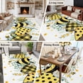 thumbnail image 5 of Summer Bee Love Area Rugs 6'x9', Washable Small Throw Rugs for Kitchen Dining room, Daisy Floral Eucalyptus Leaves Rustic Indoor Outdoor Rug Non-Slip Low Pile Carpet Runner Reversible Floor Mats, 5 of 8