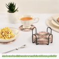 thumbnail image 4 of 6 Pcs Drink Coasters with Holder 3.94in Woven Coasters for Drinks Soft Pink Tie-dye Pattern Coaster Set for Protection Table, 4 of 7