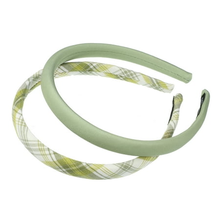 Vocoste 2 Pcs Artistic Plaid Headbands Hair Accessories for Women Green 0.67 inch Wide