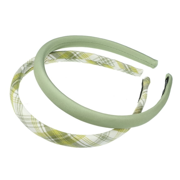 Vocoste 2 Pcs Artistic Plaid Headbands Hair Accessories for Women Green 0.67 inch Wide