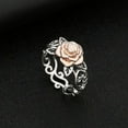 thumbnail image 3 of Grofry Elegant Two Tone Women Rose Flower Hollow Band Finger Ring Wedding Jewelry Gift, 3 of 7