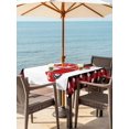 thumbnail image 2 of Outdoor Tablecloth with Umbrella Hole and Zipper, Valentine's Day Square Table Cloth 54x54 Inch Waterproof Tablecloth, Romantic Truck Love Balloons Red Plaid Picnic Table Cover for Patio Camping, 2 of 7