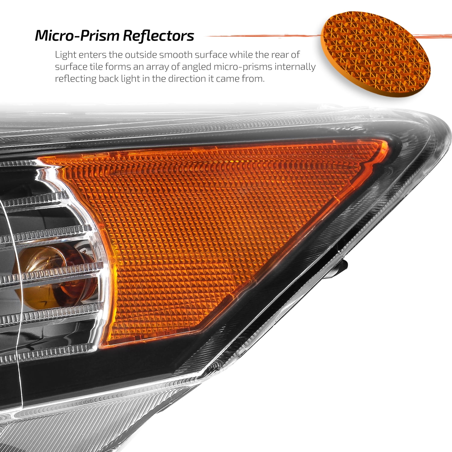 AKKON - For 09-14 Acura TSX CU2 LED Daytime Running light DRL Black Bezel Projector Headlights Driver + Passenger Side