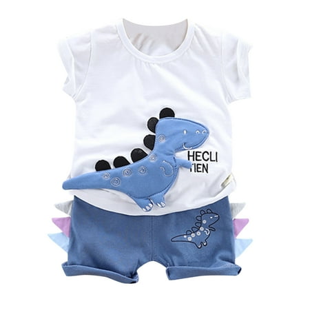 

JDEFEG Boys Pajama Sets 4T Boys Clothes Lot Toddler Tops Outfitsshort Sleeve Tank Topdaily2Pc Outfits 12 Months Shorts Baby Layette Set Cotton Blend White 90
