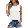 thumbnail image 3 of SHenli Womens Oversized Striped Tops Boho Sleeveless Loose Camisole Sleeveless Gauze Shirts Lace Crochet Boho Loose Work Tees, 3 of 5