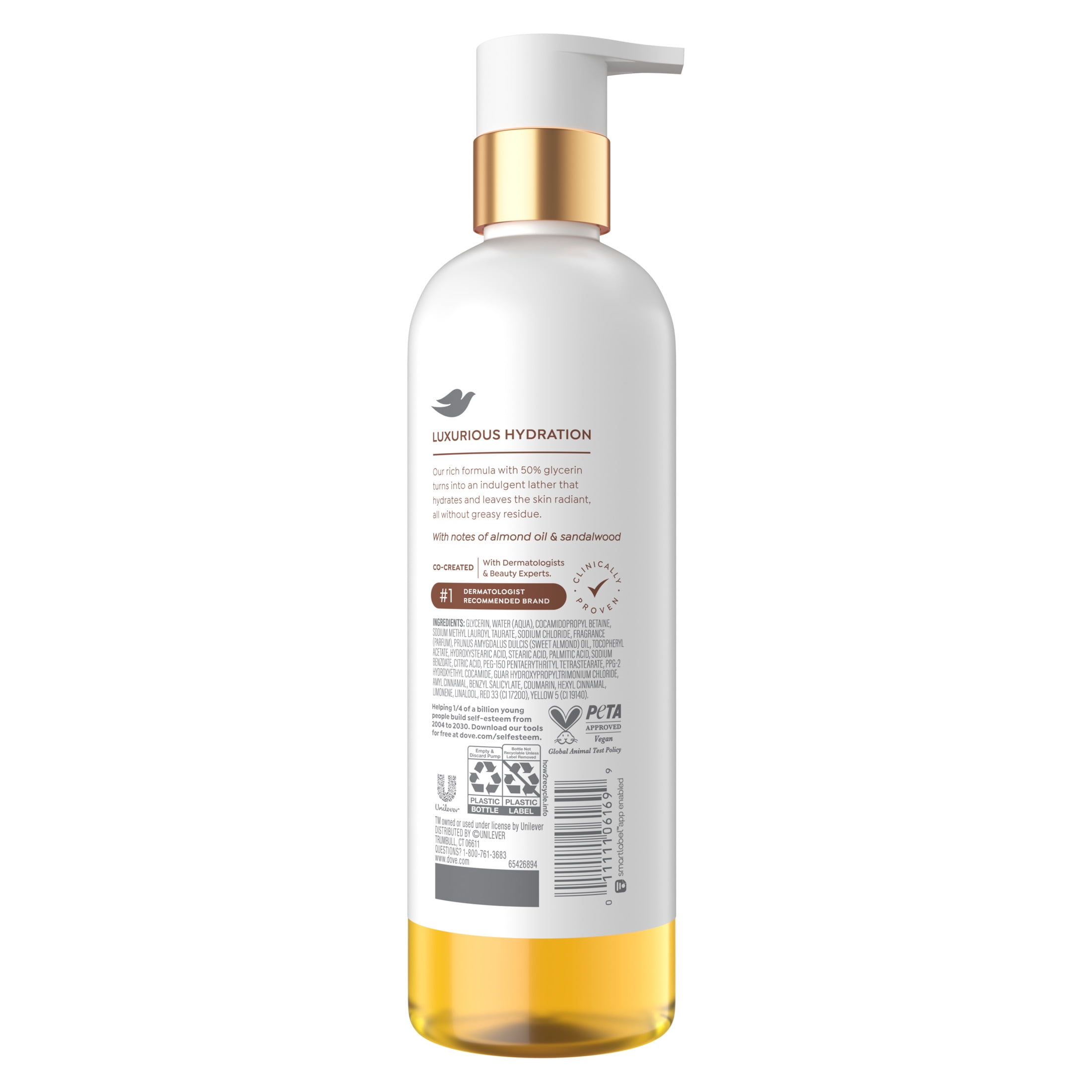 Dove Almond Oil & Sandal Wood Oil Body Wash for Women Serum + Soothing for Hydrated & Repaired Skin, 15.3 fl oz