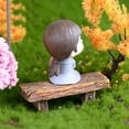 thumbnail image 3 of Ludlz 3PCS Wooden Benches Miniature Ornaments Fairy Garden Bonsai Decorations Dollhouse Accessories Micro Landscape Romantic Craft Resin Double Stool Bench Garden Figurine Decor, 3 of 7