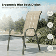 thumbnail image 4 of Pirecart Patio Chairs Set of 8 Outdoor Stackable Armrest Chairs with Textilene, Metal Frame, 4 of 11