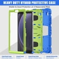 thumbnail image 7 of XYX Case for Samsung Galaxy Tab A9 8.7 inch (SM-X110/SM-X115), Dual Layer Slim Heavy Shockproof Rugged Protective Cover Case with Kickstand (Blue Lime), 7 of 7
