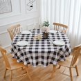 thumbnail image 1 of Nappe Ronde de 70 Pouces Nappe à Carreaux Noir et Blanc - Housse de Table en Polyester à Carreaux Vichy Buffalo Réutilisable Résistante à l'Eau pour Fête de Vacances en Plein Air Pique-Nique Décoration de Cuisine, 1 of 7