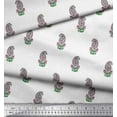 thumbnail image 2 of Soimoi Crepe Silk Fabric Leaves & Paisley Block Print Fabric by The Yard 42 Inch Wide, 2 of 3