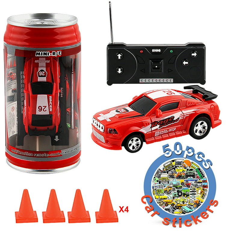 Mini Coke Can Speed RC Radio Remote Conrtol Micro Racing Car with Led  Lingts Toys Kids Gift 