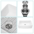 thumbnail image 5 of Izzovium 30 inch White Farmhouse Kitchen Sink, Ceramic Apron Front Single Bowl Sink with Arch Edge Design, Durable & Scratch-Resistant, Includes Stainless Steel Dish Grid, 5 of 7