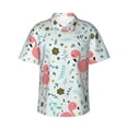 thumbnail image 1 of Fotbe Cute Flamingo Camisa Hawaiana para Hombre Unisex – Camisa Casual de Verano con Botones de Manga Corta de Algodón y Lino,Medium, 1 of 7