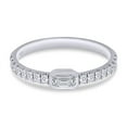 thumbnail image 2 of 1/2 Carat Emerald & Round Cut Lab Created Moissanite Diamond Stackable Ring Wedding Band For Women In 14K White Gold Over Sterling Silver(G-H Color,VVS1 Clarity,0.50 Cttw)-10, 2 of 6