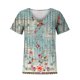 thumbnail image 5 of Fiudx Ofertas Flash Del Día Camiseta Holgada Estampada con Cuello En V y Manga Corta para Mujer, 5 of 5