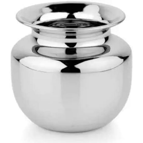 Stainless Steel Classic Design Nivedyam Lota | Hindu Prayer Kalash | Arti Puja Pot for Pooja Kitchen Utensil Water Pot Kalash (Approx. 300 ML)